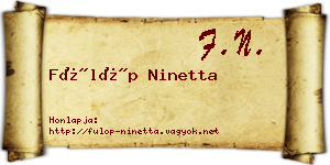 Fülöp Ninetta névjegykártya